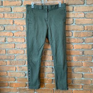 GAP Womens‎ 8 Khakis Olive Green Skinny Mini Ankle Zip Chino Pants Jeans Stretch